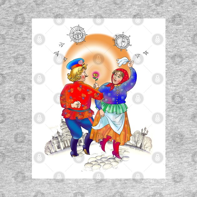 Fun Dancing Couple Happy Celebration by ROSHARTWORK